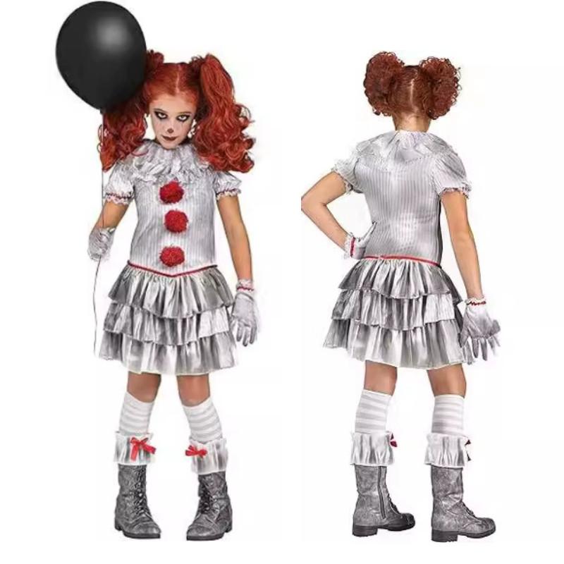 Halloween It Clown Role Playing Costume Set Children Dress For Role Play