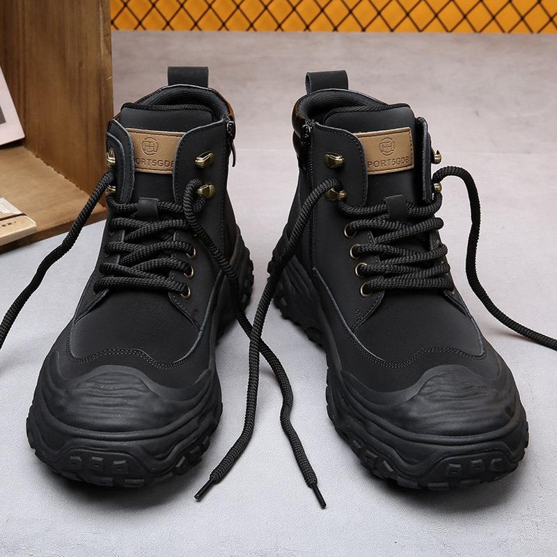Martin boots men's high-top autumn and winter retro kicking can't suck big yellow boots outdoor desert soft leather tooling boots