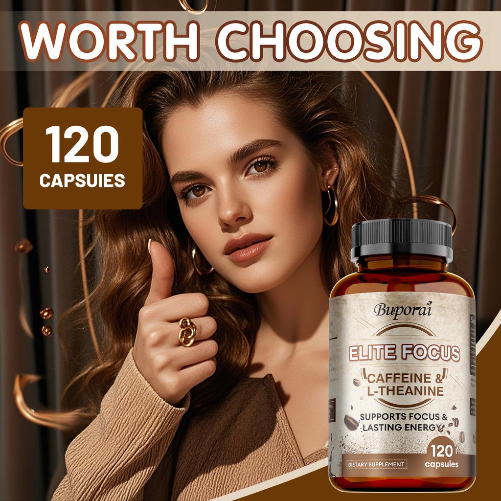Caffeine capsules containing L-theanine provide focused energy, enhance cognitive abilities, and are suitable for adults.