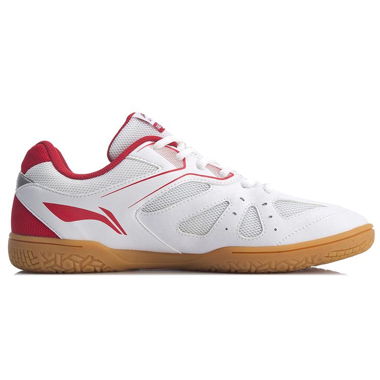 New LINING Hawk-Eye Men's Table Tennis Shoes - White/Red APTP003-2