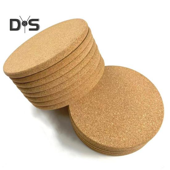 2Pcs Cork Trivet Set Heat Resistant Thick Cork Coasters for Hot Dishes Versatile Round Cork Placemats for Kitchen Table
