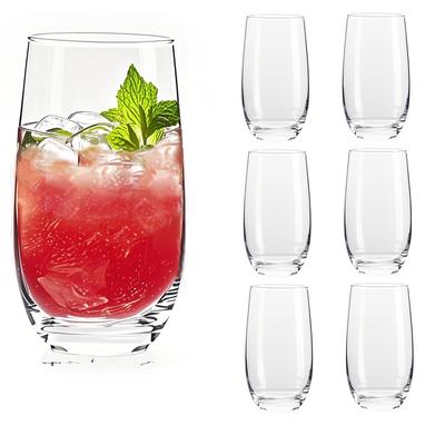 Niesporek Cocktail-Set aus stilvollen Kristall-Tumblern für alkoholische Getränke, Mikrowellen- und spülmaschinenfest, 6 Stück, 380 ml, Gläser, Gläser, Gläser,