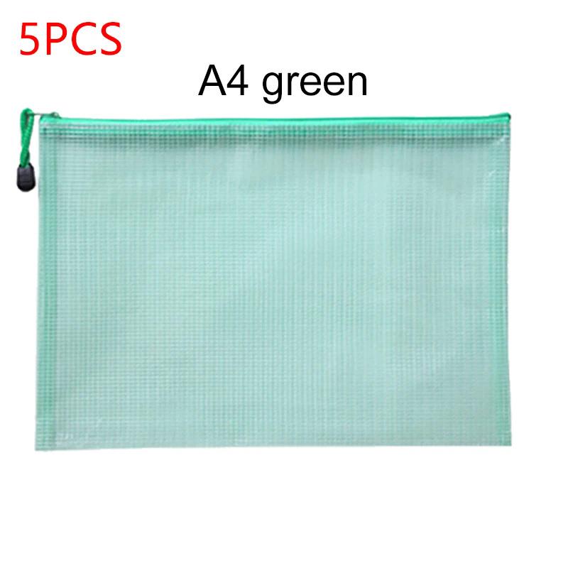 Mesh Zipper Pouch Document Bag A4/A5 Waterproof Zip File Folders Pen Bag Storage Bags School Office Supplies Document Folder TMZ