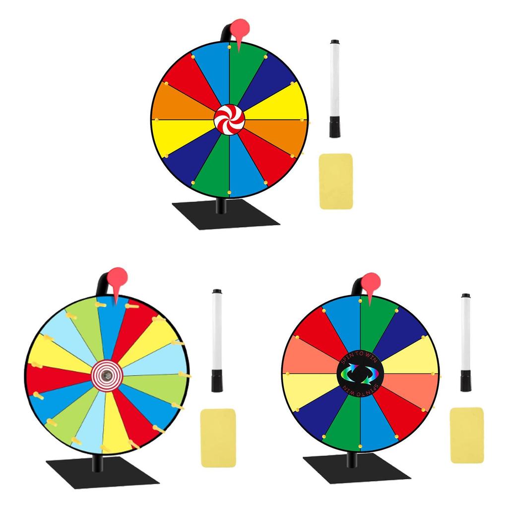 Gioco Ruota della Fortuna per Bambini con Superficie Scrivibile e Penna 30cm Attività Divertente Indoor