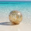 16/24-Zoll Aufblasbarer Glitzer-Strandball Auslaufsichere Klare Bälle mit Konfetti-Pailletten Kinder Erwachsene Sommer Strand Schwimmbad Party Spielzeug