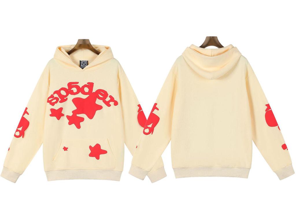 Cross-border American Trend SP5DER Spider Web Heavyweight Terry Cotton Hooded Sweatshirt for Men and Women
