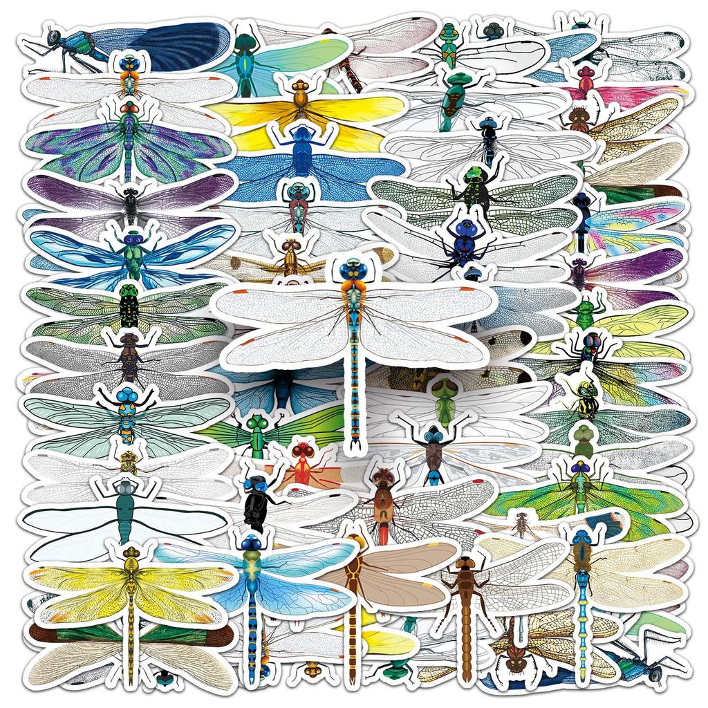 50 Dragonfly Doodle Personality Cartoon Insect Creative Decoration Mobile Phone Case Water Cup Suitcase Sticker Waterproof