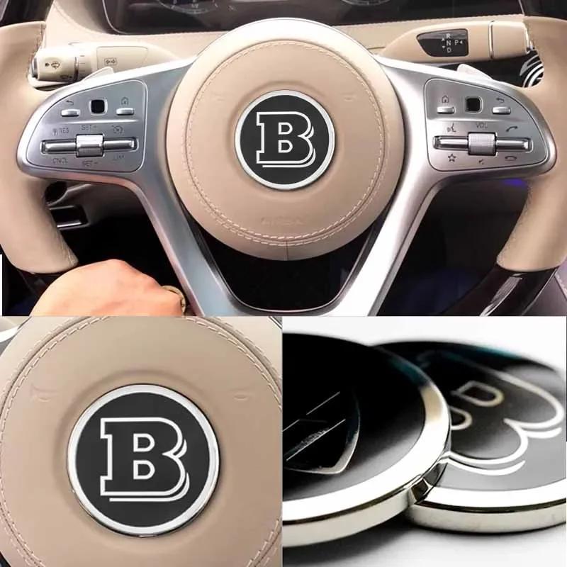 2025 Hot For Benz 1PCS 52/58/73mm Maybach BRABUS Steering Wheel Badge Emblem Decorative Sticker For Mercedes Benz GLA C E S Clas