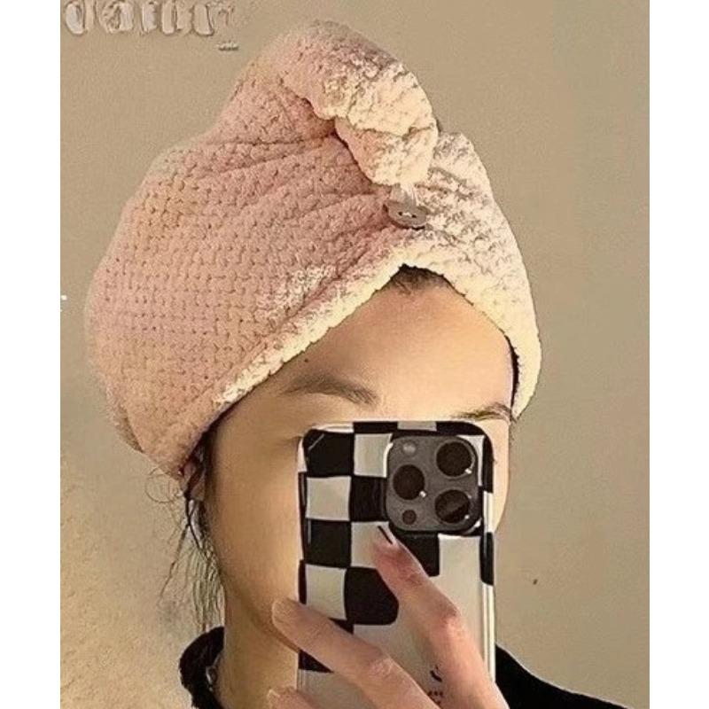 Thickened Dry Hair Cap Breathable Super Absorbent Quick-drying Double-layer Turban Durable Easy To Dry and Secure Shower Cap