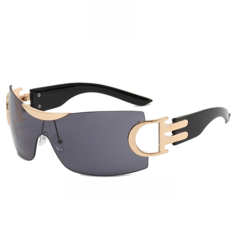 Óculos de Sol Femininos Y2K Futuristas Sem Armação para Festas de Rua Acessórios de Praia