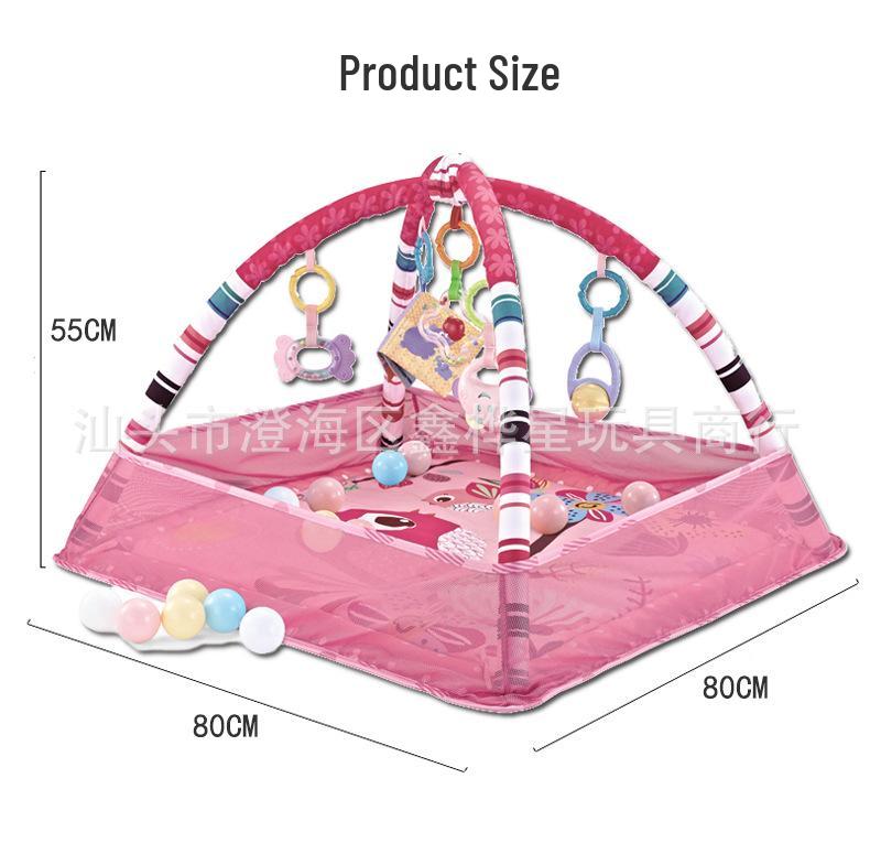 Baby Gym Rack with Ocean Ball Fence & Crawling Mat - For Newborns