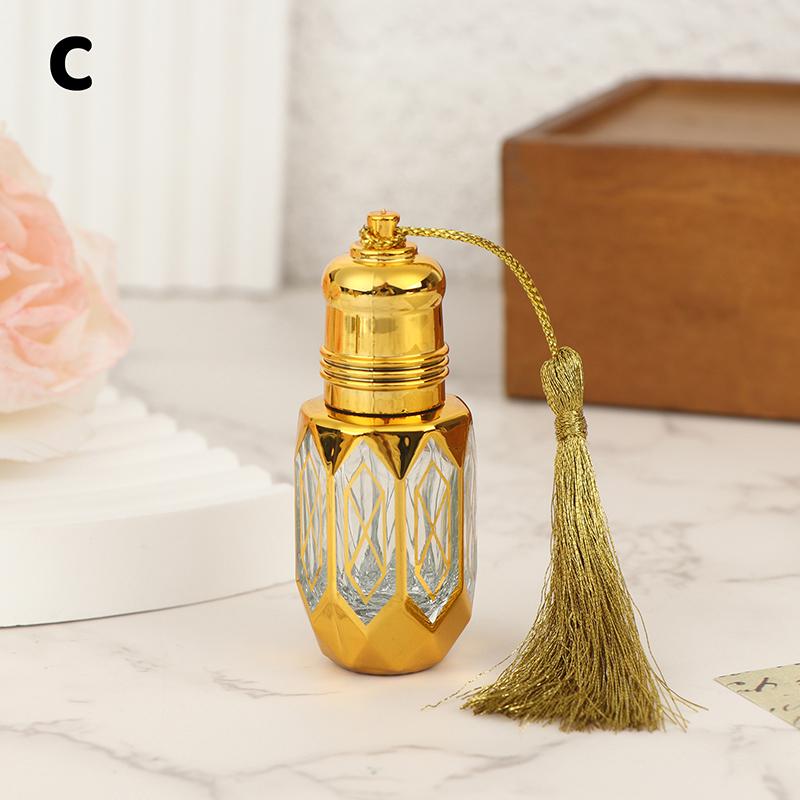 6Ml Mini Steel Ball Roll-On Bottle Luxury Gold Glass Perfume Sample Vials Portable Refillable Bottles Travel