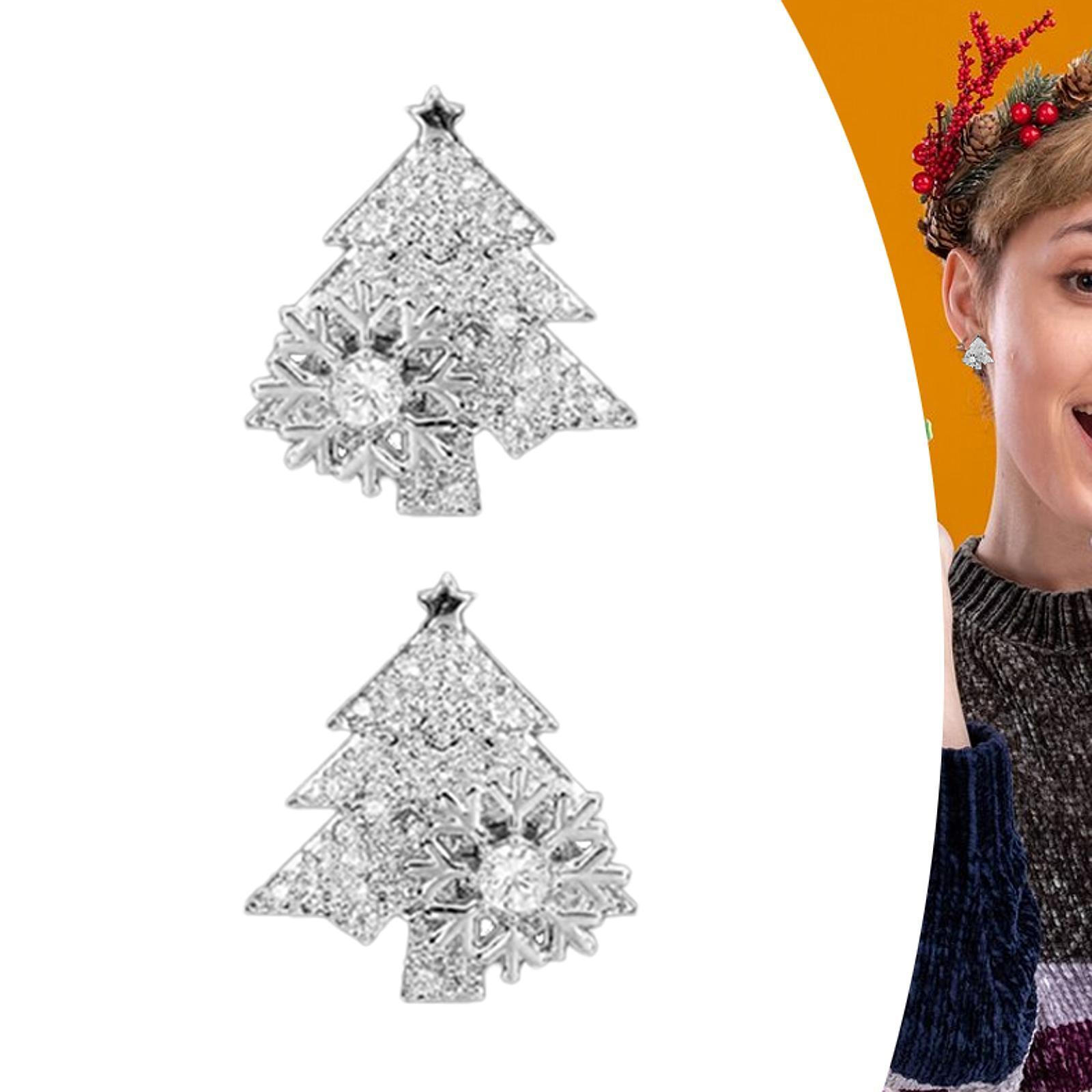 

Рождественские серьги-гвоздики DIY Craft Блестящий орнамент Dangle Drop Decoration серебряный