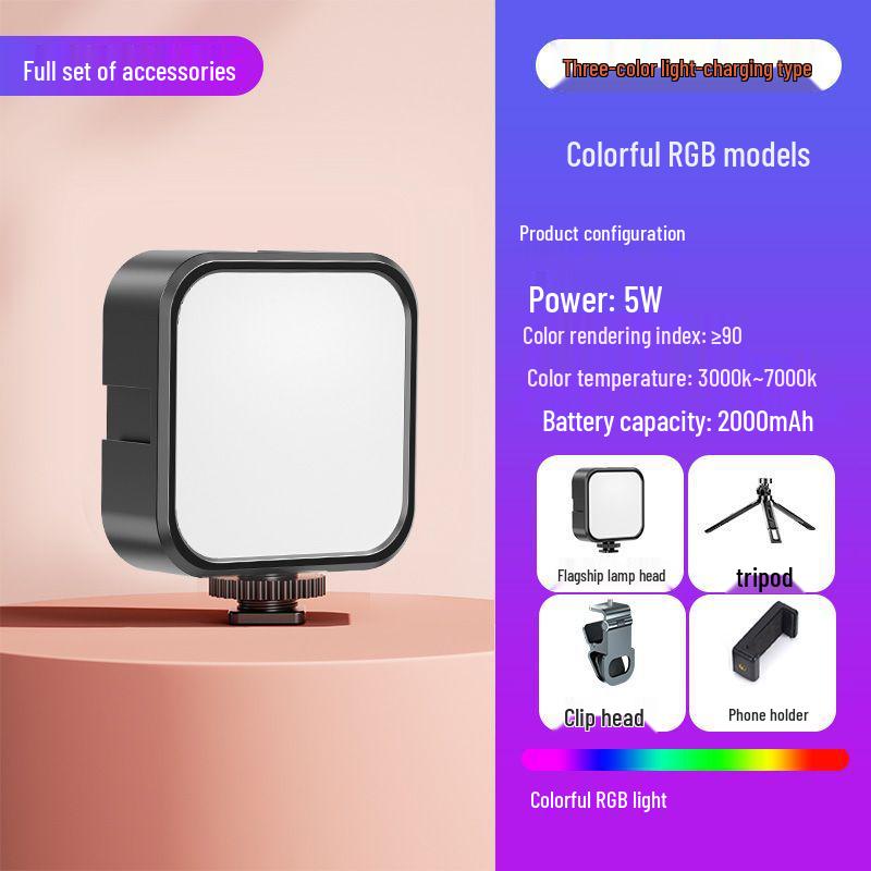 Mini LED Fill Light for Photography & Vlog - Portable DSLR Camera Colored Atmosphere Light