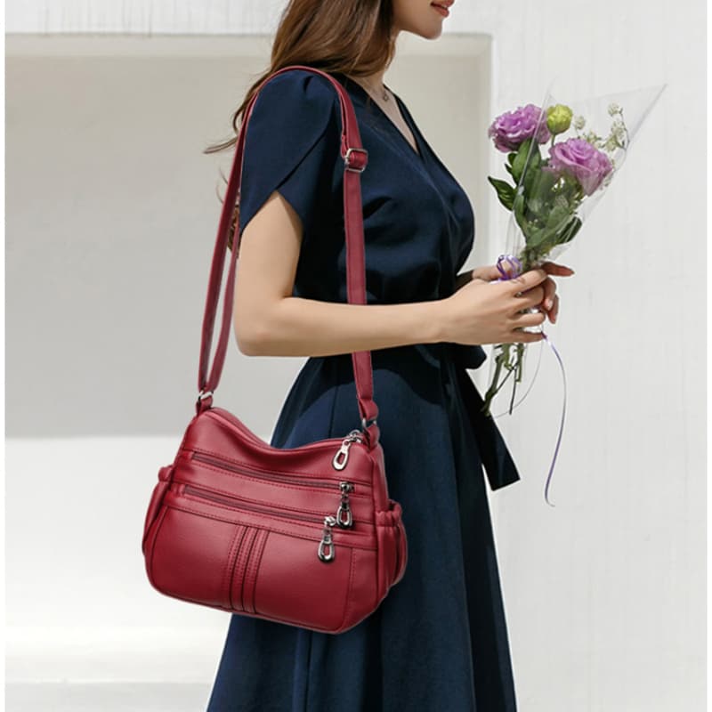 Texturierte Damentasche lässige Mode mehrschichtige Umhängetasche