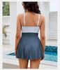 Women's Slimming Cross-Back Multi-Color One-Piece Swimsuit