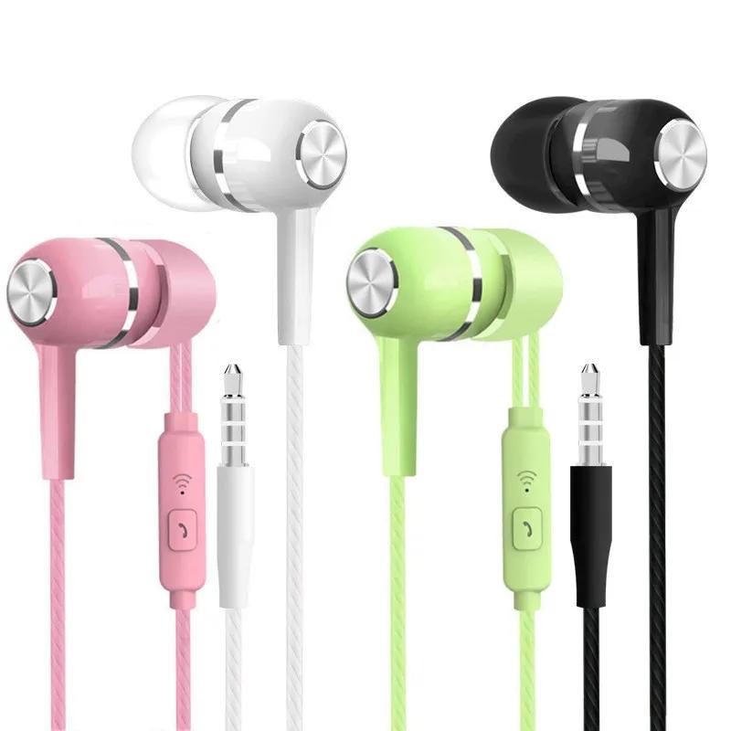 Wired Headphones 3.5mm Jack In Ear Headset Wired Earphones with Mic Bass HiFi Stereo Earbuds Sports In-line Control For Phones