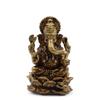 Small Brass Ganesha Statue On Lotus, 30mm