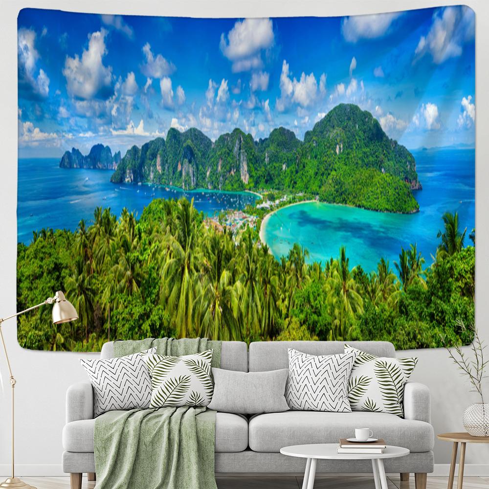 Beach Tapestry Wall Hanging Natural Scenery Psychedelic Witchcraft Bohemian Hippie TAPIZ Dormitory Home Decor
