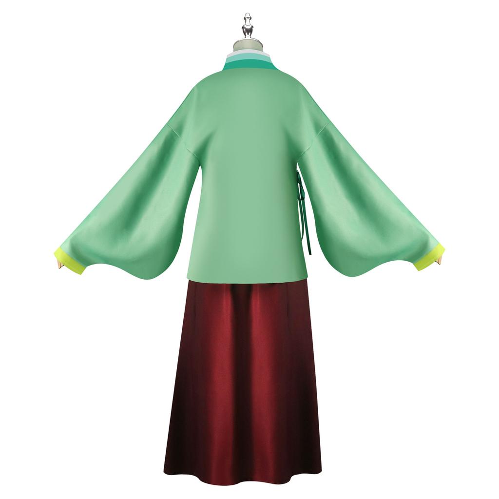 Medicine House Girl Whispering Cat Cos Taking Green Hanfu Kimono Medicine Girl Whispering Stage Playing Anime