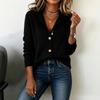 Women's Retro Color Stand Collar Cardigan Loose Fit Casual Jacket