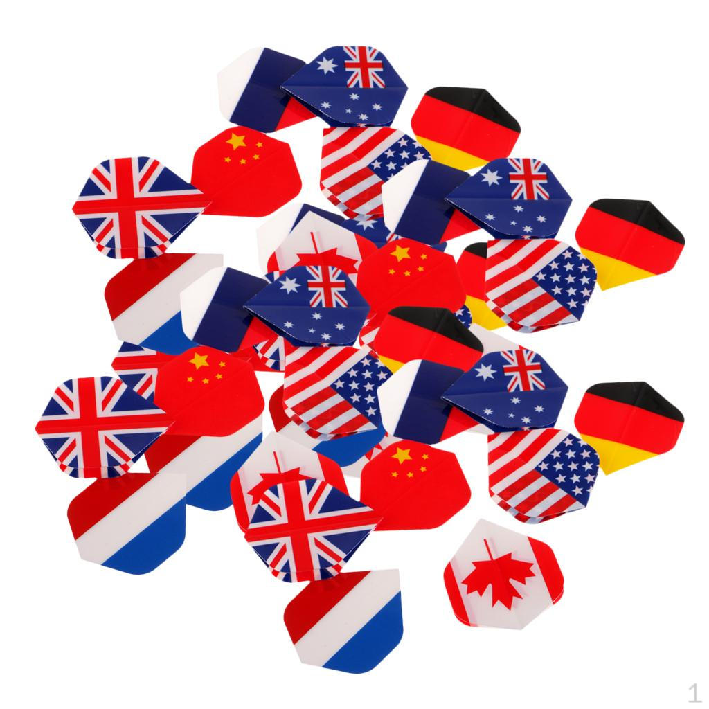 

40 Pieces Durable Extra Strong Standard Flights s Accessory - 8 Kinds of design flag