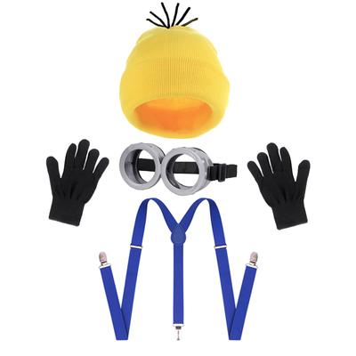 4Pcs Costume Accessories Adult Men Women Cosplay Party Set Hat Eyes Gloves Set