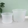 1Pc Transparent Round Orchid Pot With/Without Tray Root Control Plastic Orchid Pots With Holes Breathable Plant Growth Container