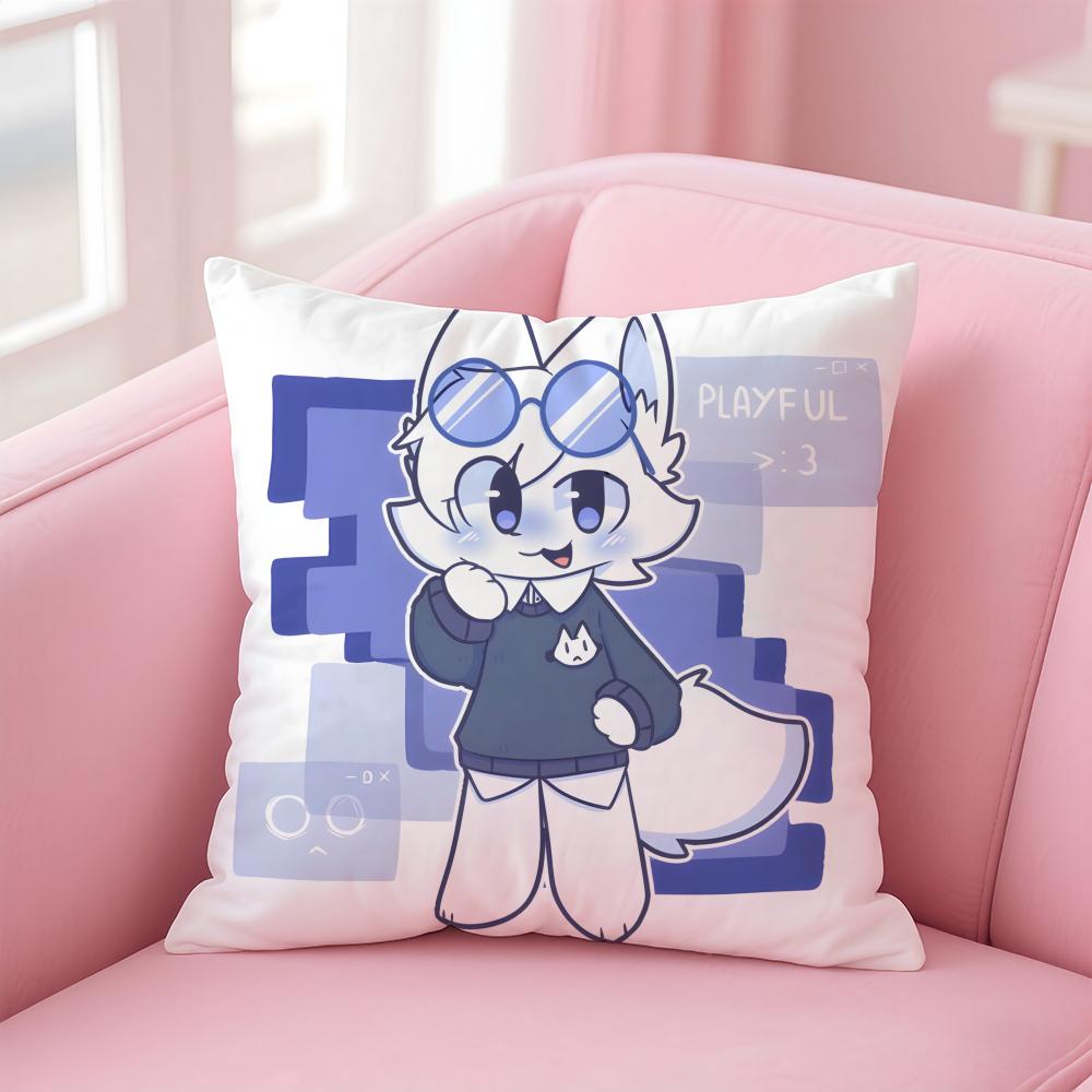 Cartoon F-Furry F-fandom Cushion Cover Comfortable Reversible Pillow Cover Ideal for Car Sofa Bedroom & Beyond