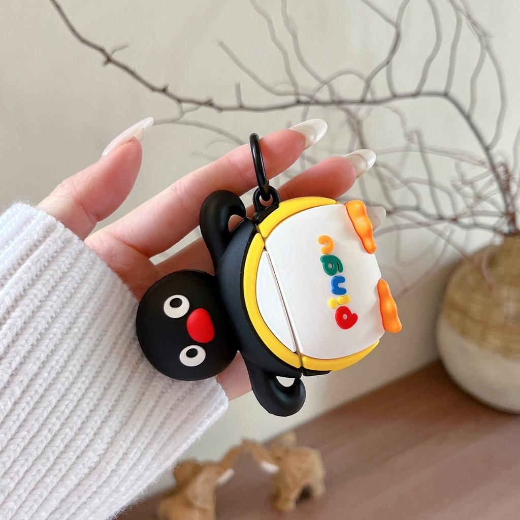 Cute Forkhand Penguin for AirPods 4 Apple Bluetooth 2/3 Generation AirPods Pro3 Headphone Cover Silicone
