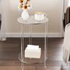 Acrylic Drink Table Clear Small Round End Table for Drinks Coffee Table Living Room Side Table for Drinks Phones Coffee Drink