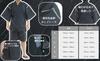 Edoten Men's Shijira-woven Jinbei (Jinbei) for Summer, Cool, 100% Cotton, Original Printed Pattern, Wind God, Thunder God, Wave Color, Black, Size L