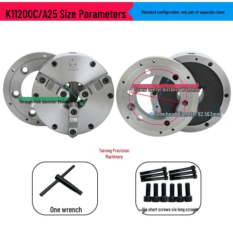 Zhonghuan K11200 Self-Centering CNC Lathe A26 Three-Jaw Short Taper Chuck