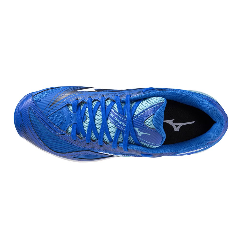 Mizuno Wave Medal 7 Table Tennis and Size 2E Shoes, Stability, Cushioning, Responsiveness, Blue/White/Turquoise, 28.5 Cm,