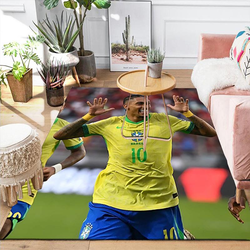 1pc Brazilian Footballer Victory Rug, Office Carpet Indoor Outdoor Entrance Doormat, Non-Slip Soft And Comfortable, Living Room. DT707029