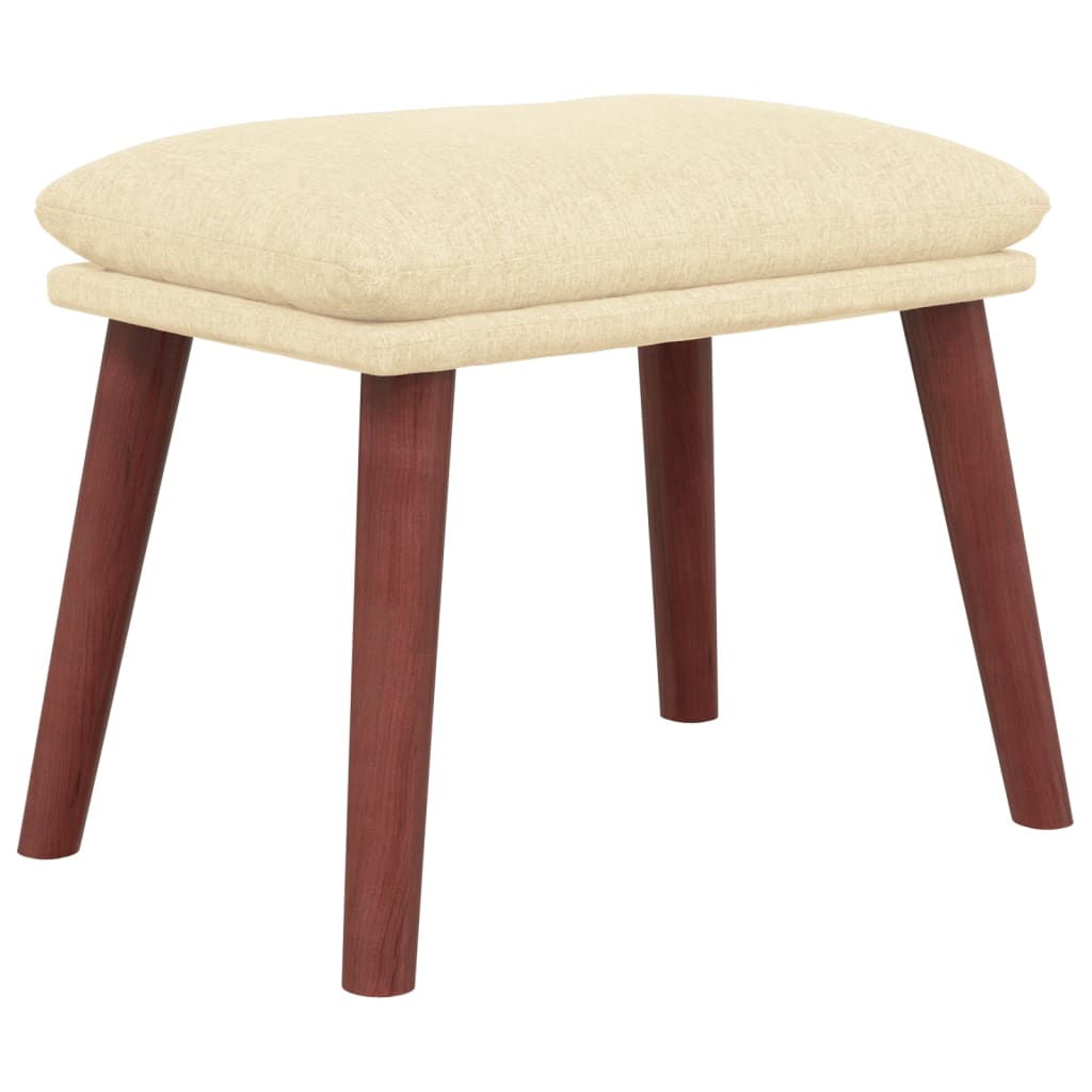 Footstool Cream 45 X 29.5 X 35 Cm Fabric