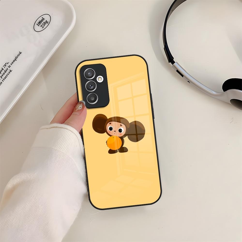 Cheburashka Phone Case Glass For Samsung S24 S26 S23 S20 S25 S21 S22 Ultra Fe Plus A05 A06 A16 A26 A36 A56 Coque