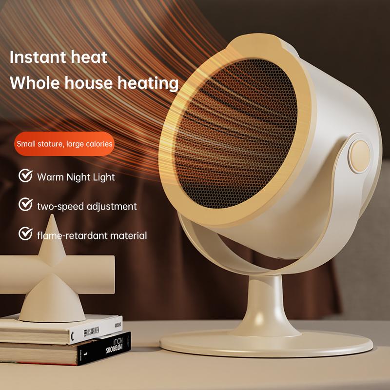Upgraded portable ripple heating heater, energy-saving electric heater for home indoor bathroom, desktop mini heater. EU