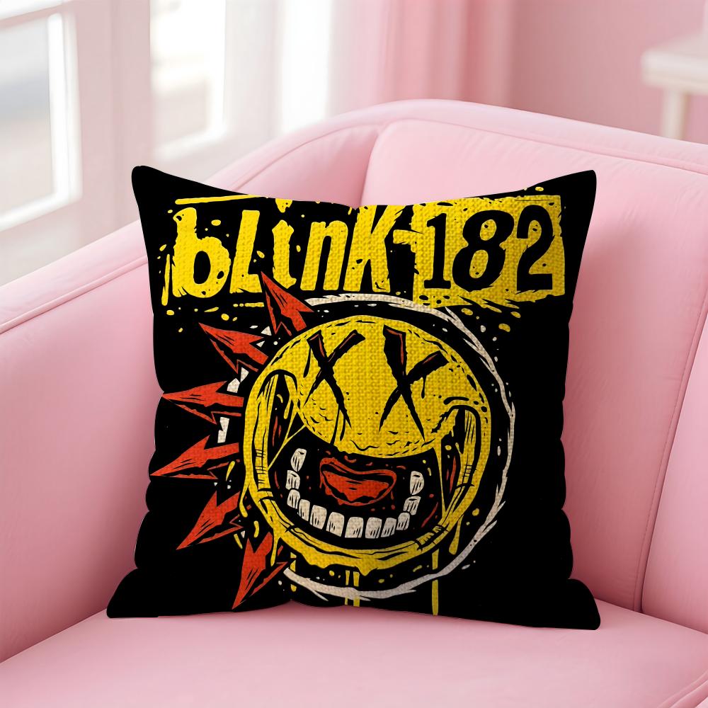 Band BBlink Cushion Cover Natural Linen Pillow Case DoubleSided Print Decorative Sofa Pillowcase Home Decor Gift
