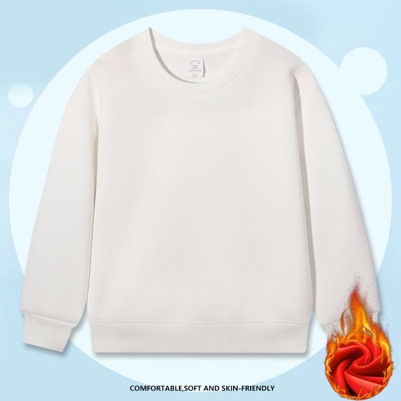 Heavy Weight Cotton Plus Velvet Hooded Sweater KID Thickened Tight Polar Fleece Pullover Hoodie Children Sweats KIDYINHR