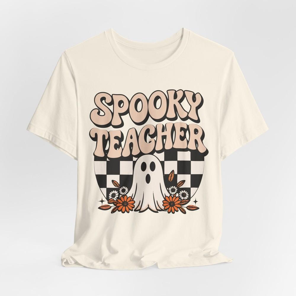 

Spooky Teacher Graphic Tee Halloween TShirt for Fall Fashion and School Unisex T-Shirt XXXXL
