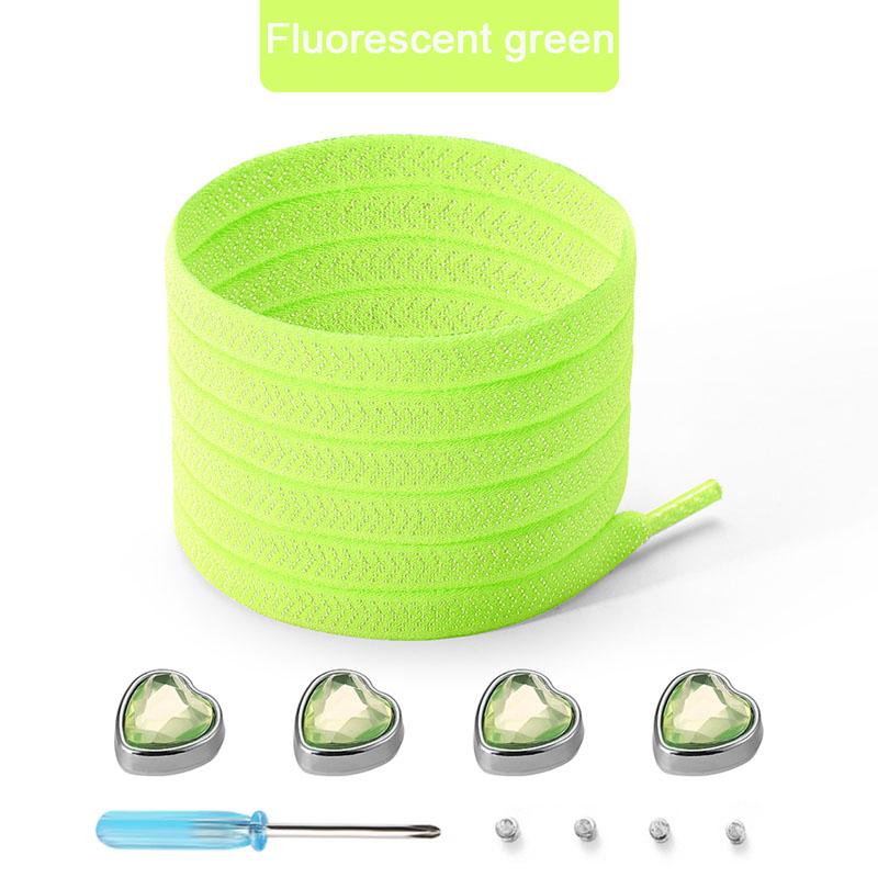 

Любовь Стразы Эластичные Шнурки для Обуви Без Завязывания Шнурки Разноцветные Сердечки Бриллианты Плоские Шнурки для Кроссовок Милые Спортивные Повседневные Пряжки флуоресцентный зеленый