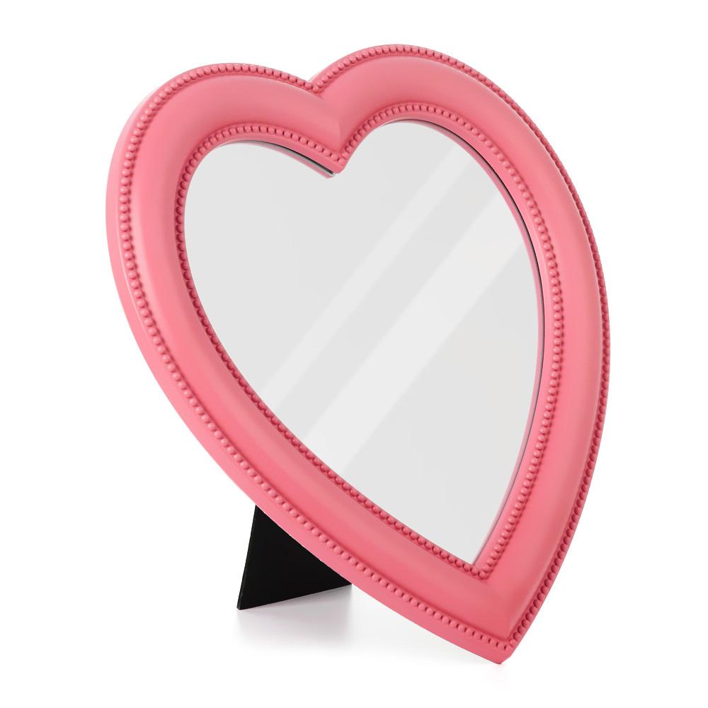 Portable Cute Wall hanging Women/Girls Makeup Mirror Cosmetic Mirror Heart Shaped Handheld