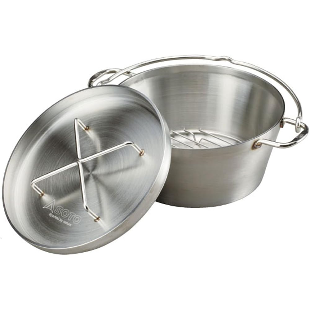 SOTO Stainless Steel Dutch Oven 10 Inch Durable Cooking Pot Outdoor Camping Cookware