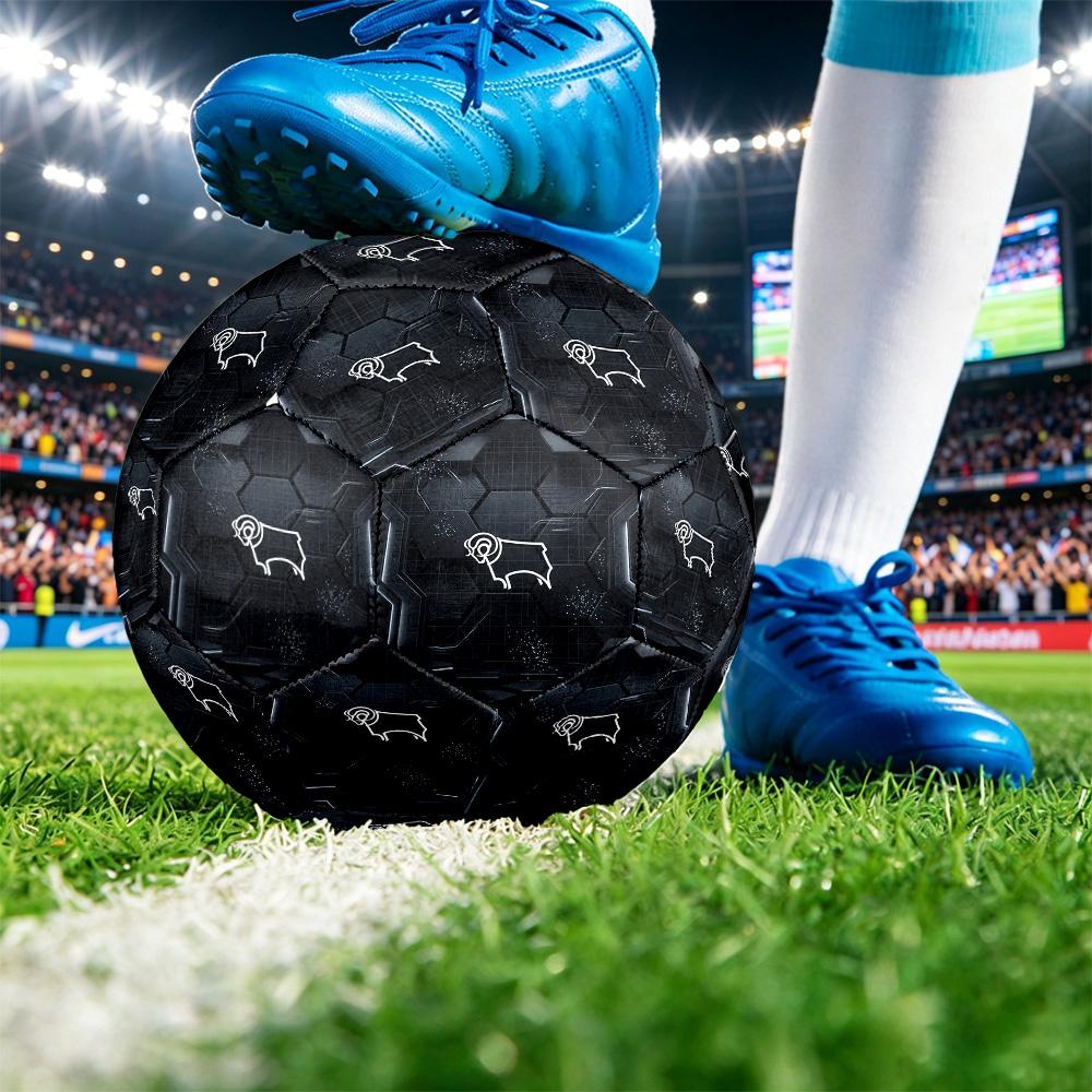 Derby County Football Pallone da Calcio Stampato Taglia 5, Pallone da Calcio Antiscivolo per Partite Adulti Souvenir per i tifosi di Calcio