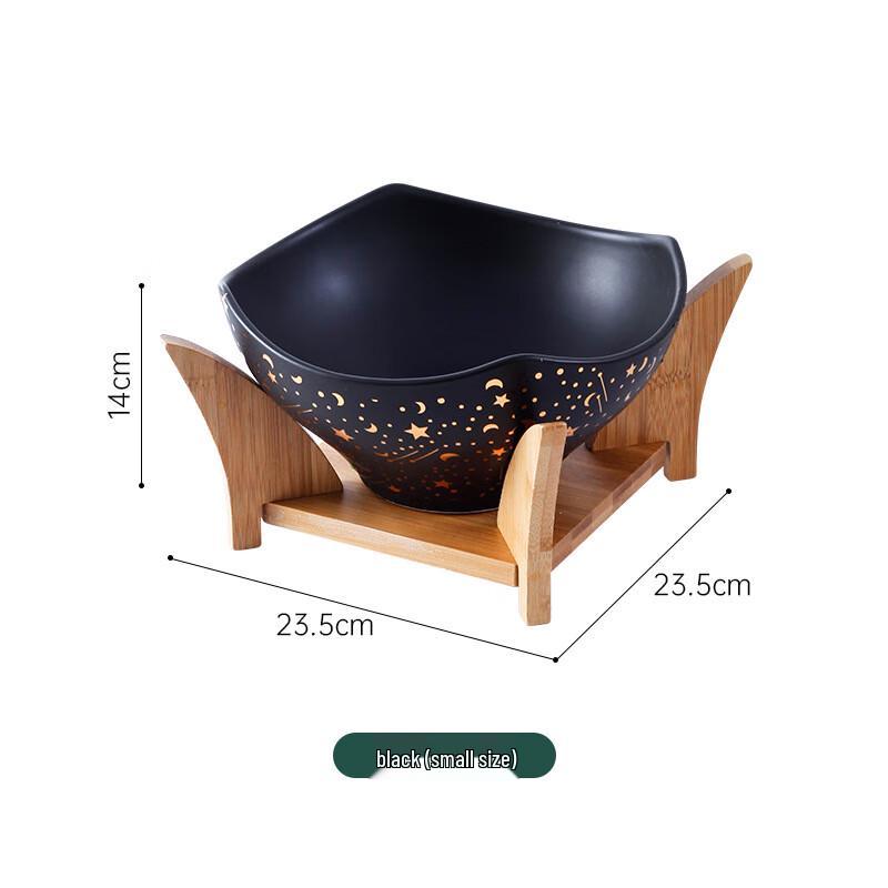Qianxing Ceramic Bowl with Wooden Stand Set