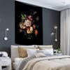 Blumenkunst Pfingstrose Malerei Wandteppich NordicoLandscape Illustration Wandbehang Böhmischer Mond Psychedelisches Mandala Home Decor