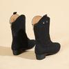 New Mid-calf Boots Women's Suede Top Zipper Western Boots Autumn/Winter Half Boot Women's Shoes