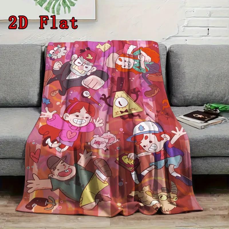 Gravity Falls Cartoon 2D Flat Pattern Flannel Blanket High Quality All Seasons Warmth and Comfort Perfect for Christmas Gifts.P260914583