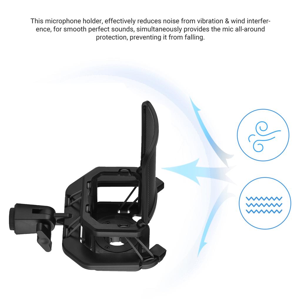 Plastic Microphone Shock Mount Anti vibration Mic Holder Stand with Metal Pop Filter Universal Screw Adapter for